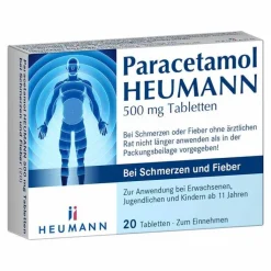 Paracetamol HEUMANN 500 mg Tabletten bei Schmerzen und Fieber, 20 St
