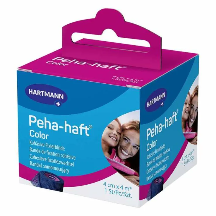 Peha-Haft Color Fixierbinde latexf.4 cm x 4 m blau, 1 St