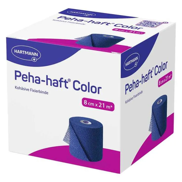Peha-Haft Color Fixierbinde latexfrei 8 cmx21 m blau, 1 St