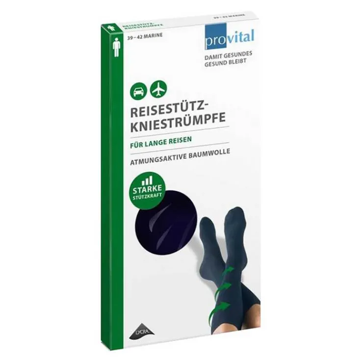 Provital Reisekniestrümpfe Größe 39 - 42 marine, 2 St