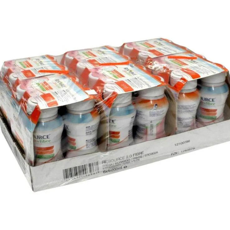 Resource 2.0 + fibre Erdbeere, 6X4X200 ml