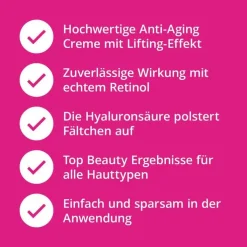 Retinol Creme mit Hyaluron, 50 ml