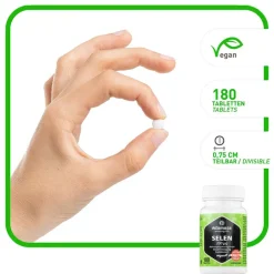 Selen 200 µg hochdosiert vegan Tabletten, 180 St