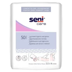Seni Waschhandschuhe mit Folie, 50 St