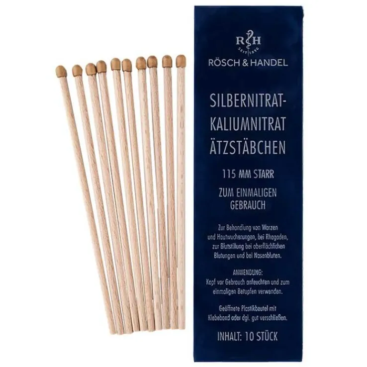 SILBERNITRAT-KALIUMNITRAT ÄTZSTÄBCHEN 115 mm starr, 10 St