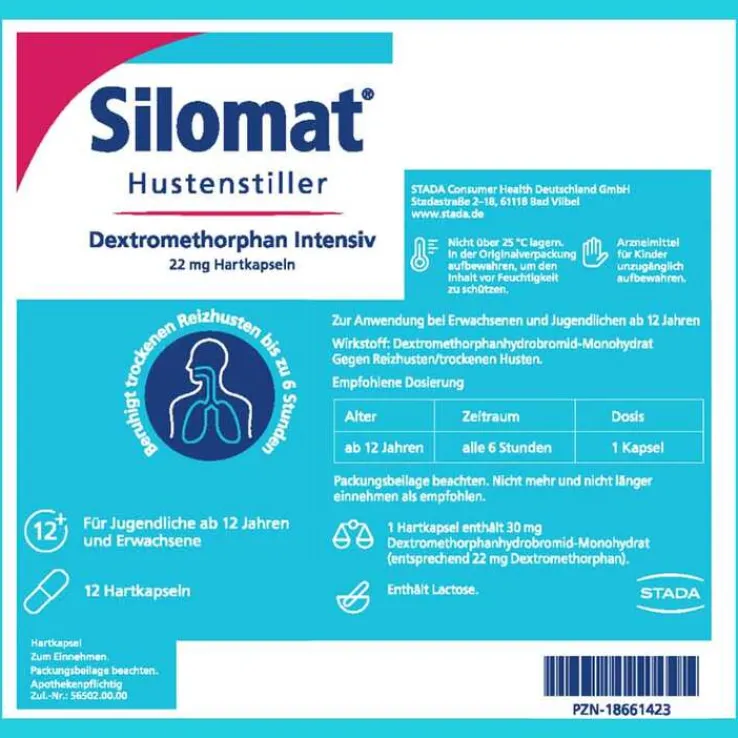 Silomat Hustenstiller Dextromethorphan Intensiv gegen Reizhusten, 12 St