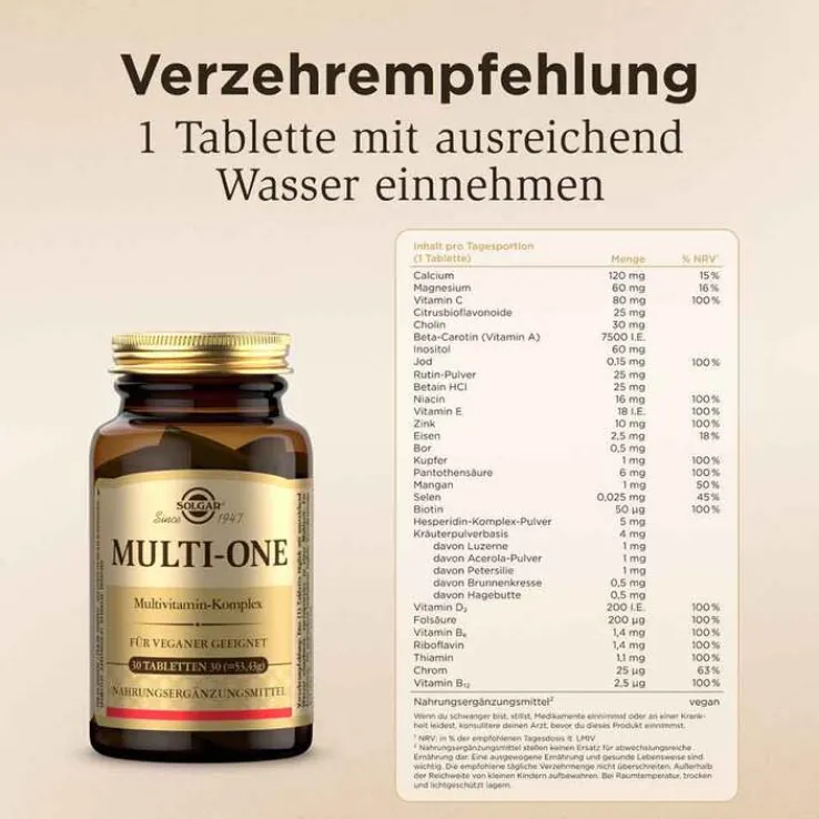 Solgar Multi-One Multivitamin-Komplex Tabletten, 30 St