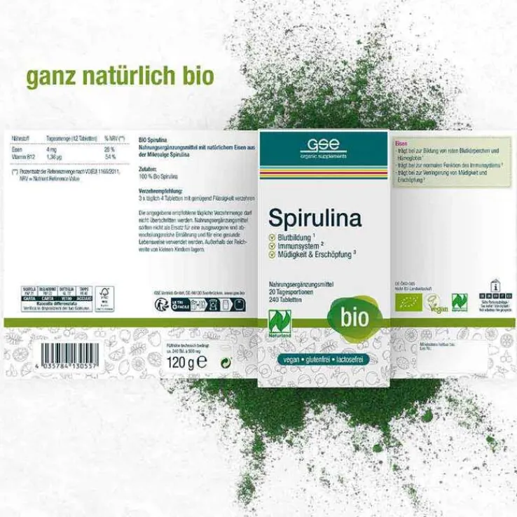 Spirulina 500 mg Bio Naturland Tabletten, 240 St