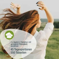 Spirulina 500 mg Bio Naturland Tabletten, 550 St