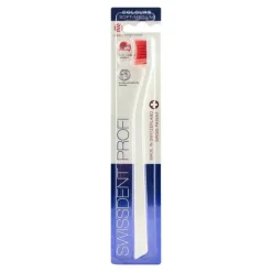 Swissdent Profi Colours Zahnbürste soft-medium weiß / rot, 1 St
