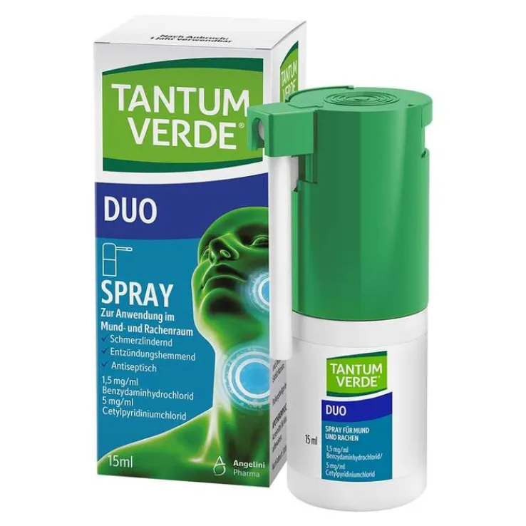 Tantum Verde duo 1,5mg / ml + 5mg / ml Spray Anw.Mundhö., 15 ml