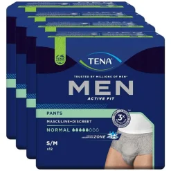 TENA® MEN ACTIVE FIT Pants Normal grau S/M bei Inkontinenz, 4X12 St