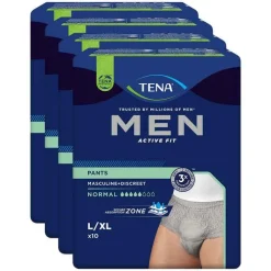 TENA® MEN ACTIVE FIT Pants Normal grau L/XL bei Inkontinenz, 4X10 St