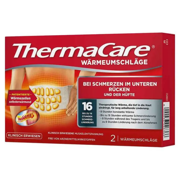 Thermacare Rückenumschläge S-XL zur Schmerzlinderung, 2 St