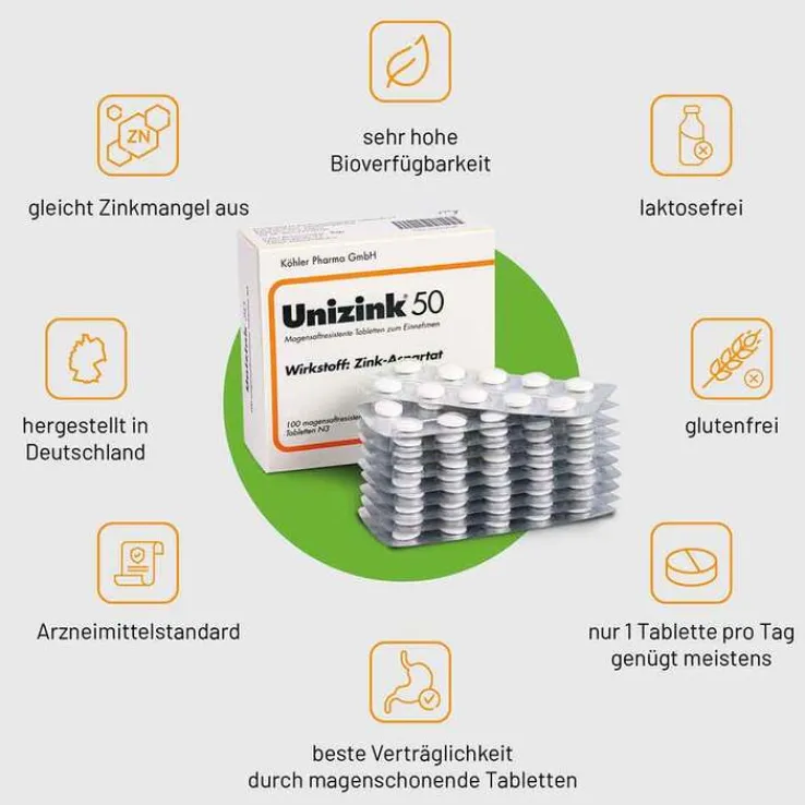 Unizink 50 Tabletten, 100 St
