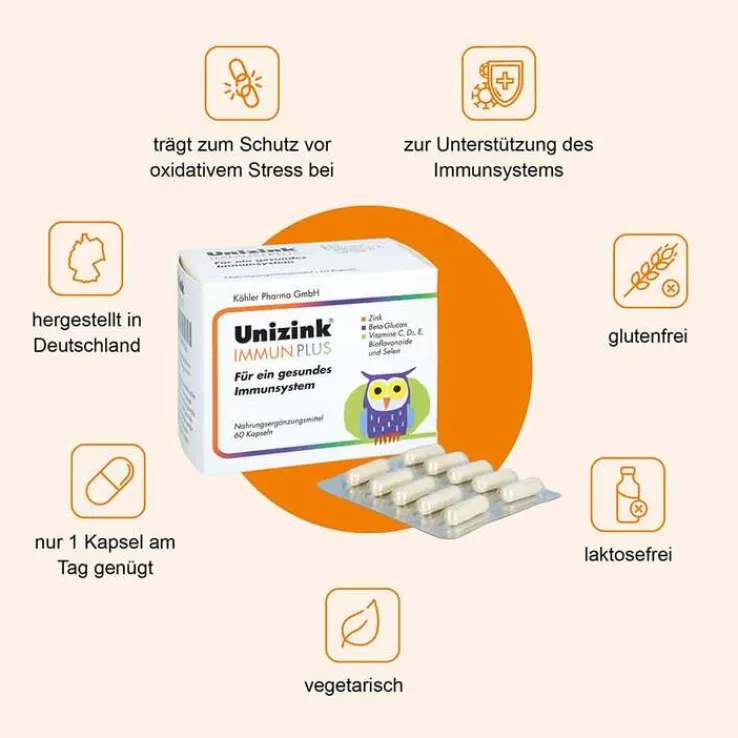 Unizink Immun Plus Kapseln, 1X60 St