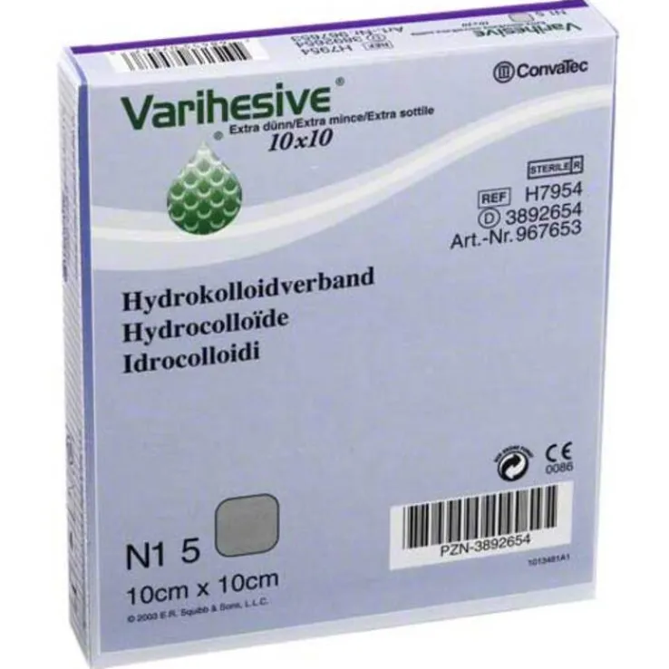 Varihesive extra dünn 10x10 cm Hkv hydroaktiv, 5 St