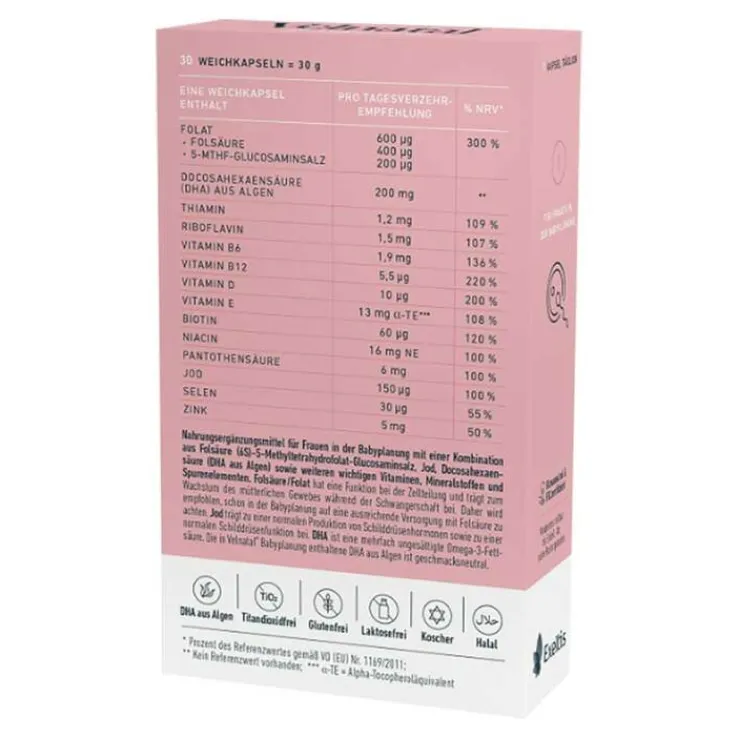 Velnatal Babyplanung Weichkapseln, 30 St