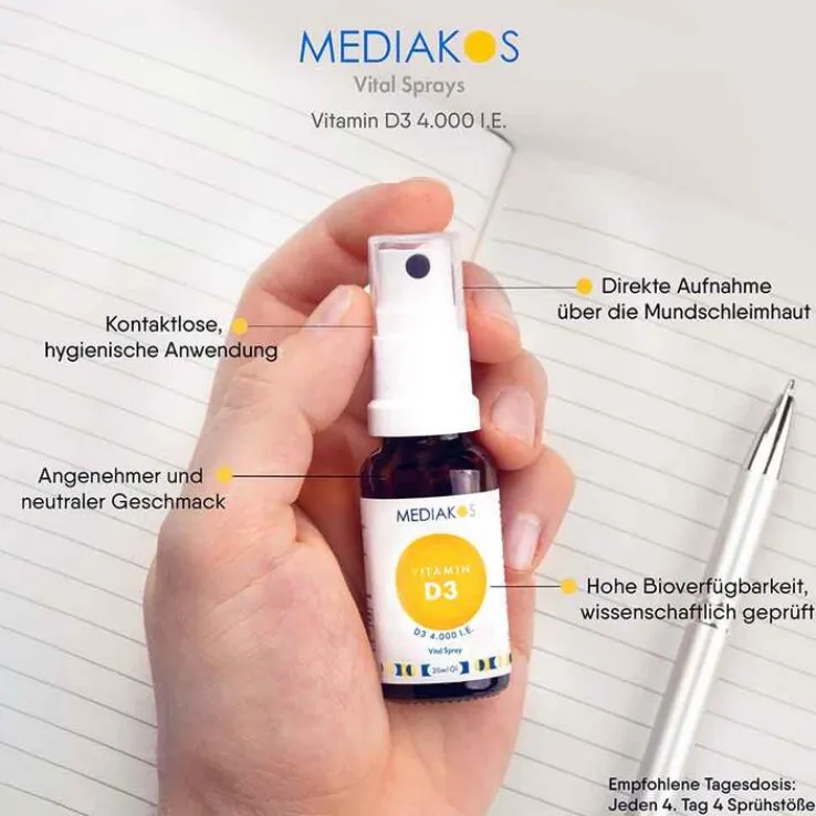 Vitamin D3 4000 I.E. Mediakos Vital Spray, 20 ml