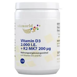 Vitamin D3 + K2 2.000 I.E. / 200 µg Tabletten, 120 St