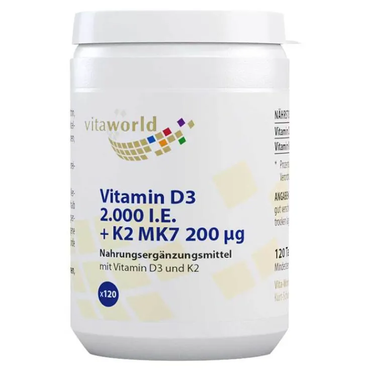 Vitamin D3 + K2 2.000 I.E. / 200 µg Tabletten, 120 St