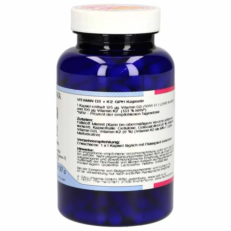 Vitamin D3 + K2 GPH Kapseln, 180 St