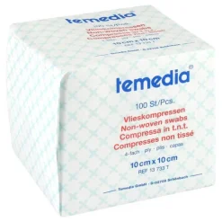 Vlieskompressen 10x10 cm unsteril 4fach, 100 St