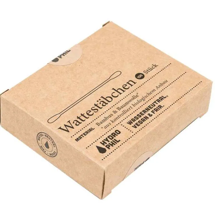 Wattestäbchen aus Bambus & Bio-Baumwolle Hydrophil, 100 St