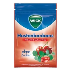 WICK Wildkirsche & Eukalyptus Bonbons ohne Zucker Btl, 72 g