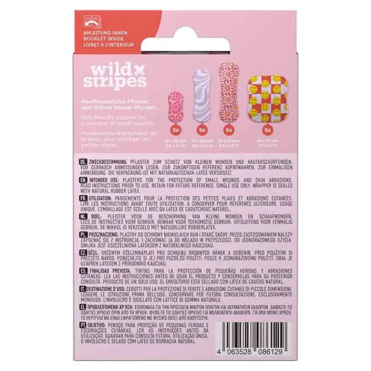 Wild Stripes Classic sensitive Pastel Fun Pflaster, 20 St