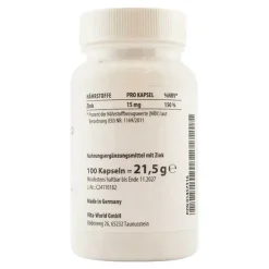 Zink 15 mg Zinkgluconat Kapseln, 100 St