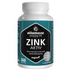 Zink Aktiv 25 mg hochdosiert vegan Tabletten, 360 St