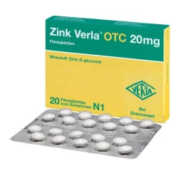 Zink Verla® OTC 20 mg Filmtabletten, 20 St