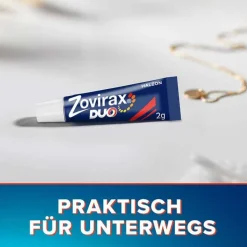 Zovirax® DUO Creme bei Lippenherpes. 5 % Aciclovir, 1 % Hydrocortison, 2 g